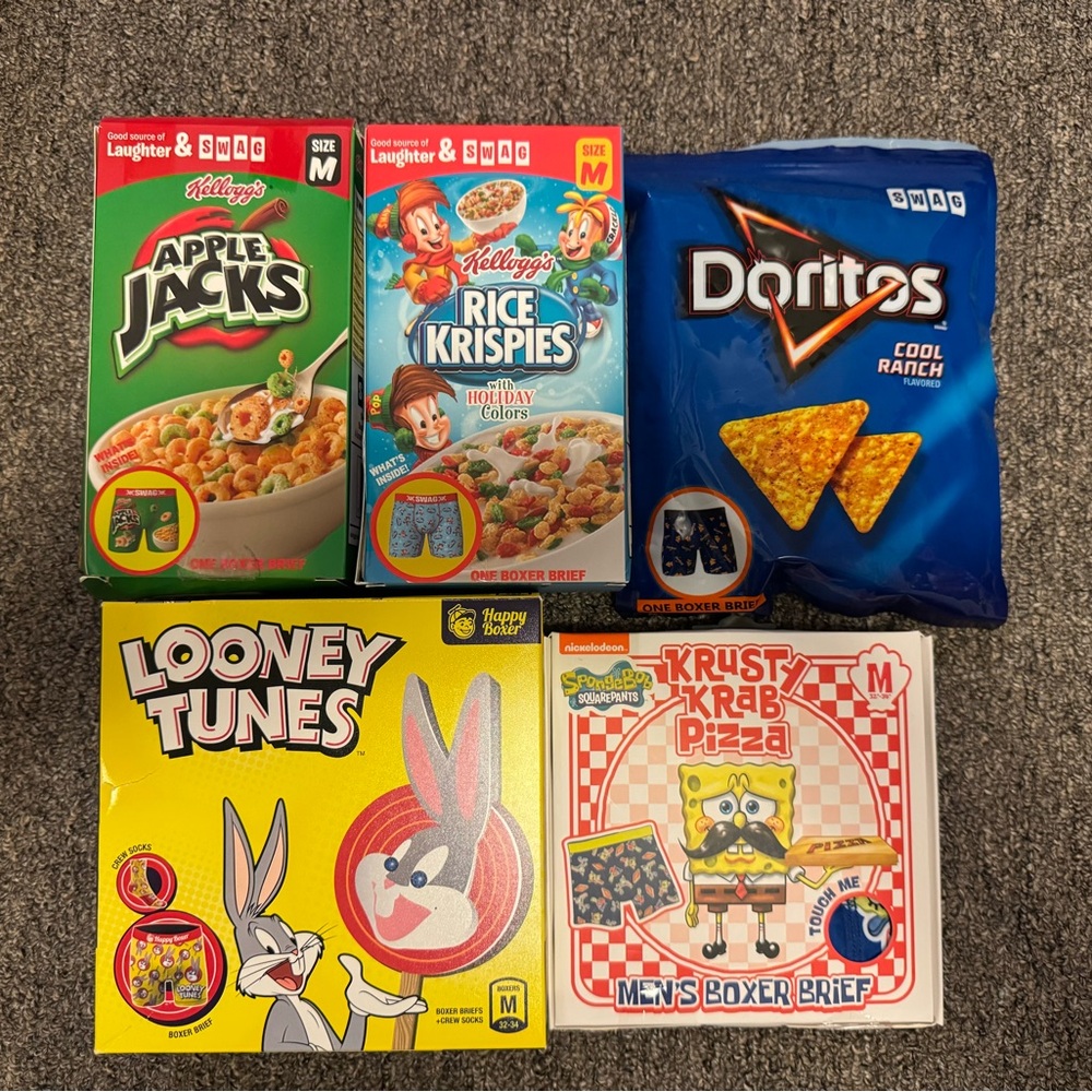 Kellogg's Cereal and Doritos Snack Boxers Set of 5